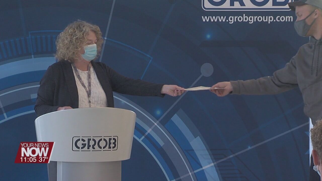 Students at Rhodes State receive apprenticeship certificates from GROB Systems, Inc.